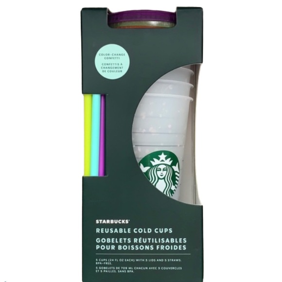 Starbucks Other - Starbucks 5 Pack Colour Changing Confetti Cups